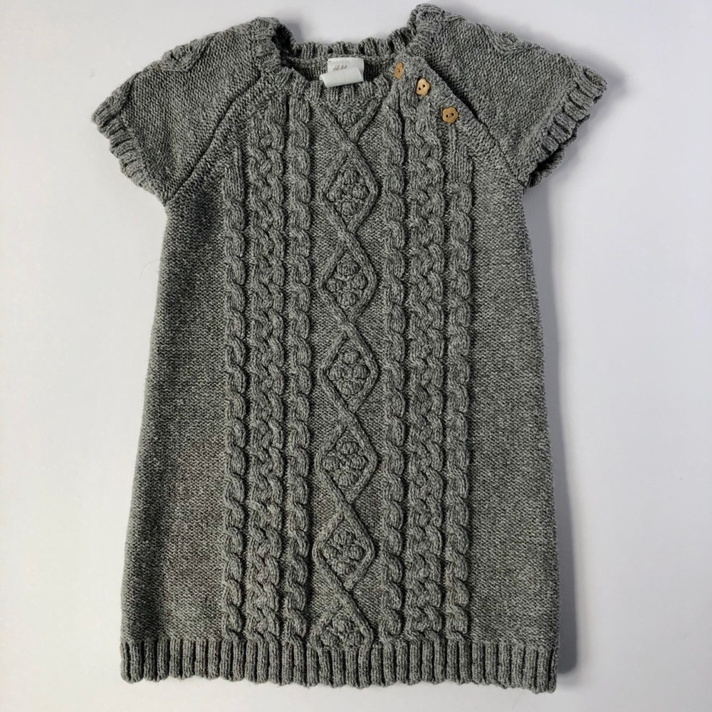 H&M  Gray Cable Knit Sweater Dress 12-18 month